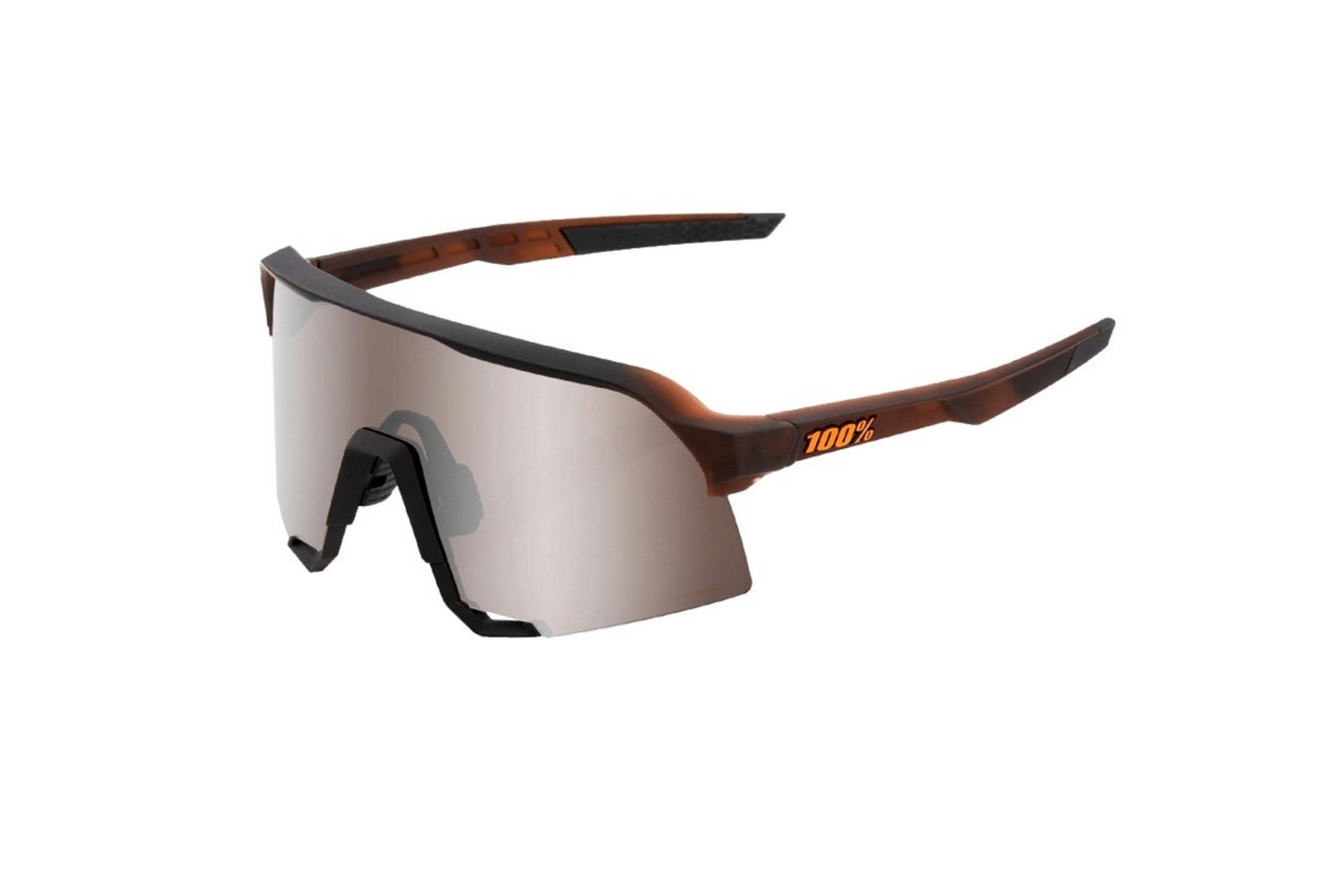 100% Gafas S3 - Matte Translicent Brown Fade - Hiper Silver Mirror Lens