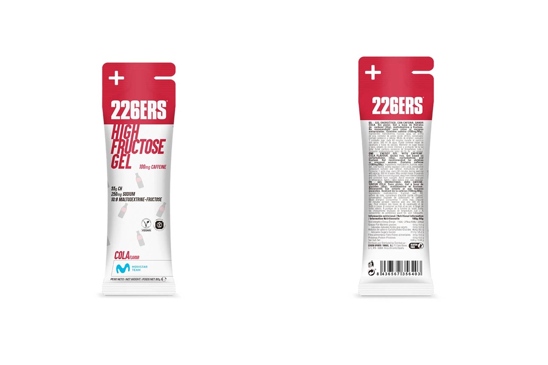 226ERS® HIGH FRUCTOSE GEL 80 GR (Cafeína Cola)